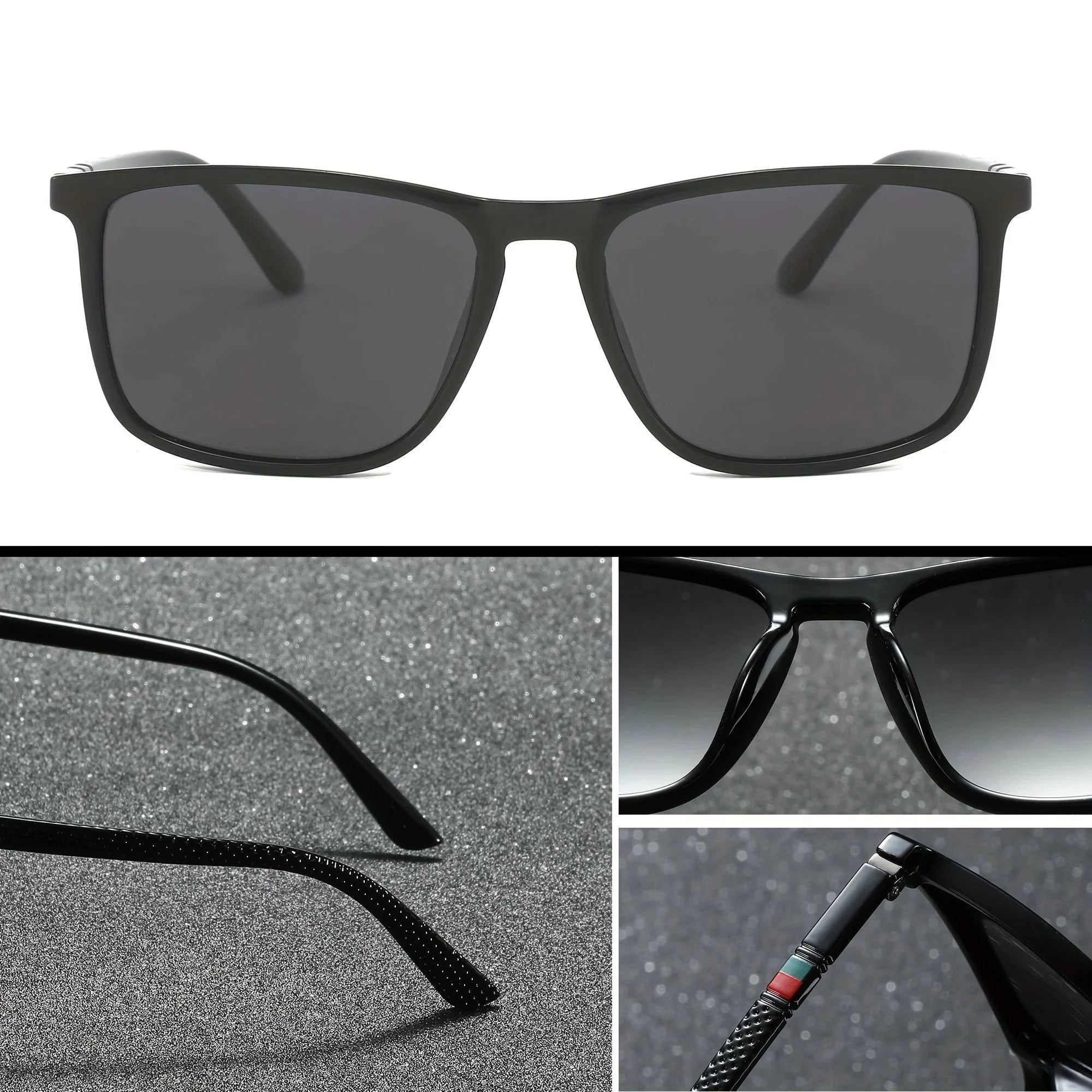 Square Polarized Sunglasses for Men 2 Pack | UV Protection Anti-Glare Mirror Shades