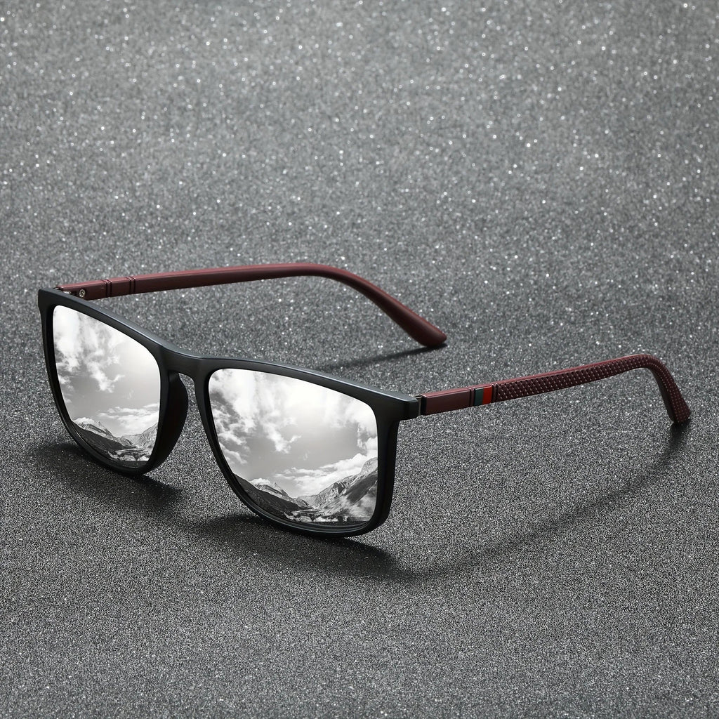 Square Polarized Sunglasses for Men 2 Pack | UV Protection Anti-Glare Mirror Shades