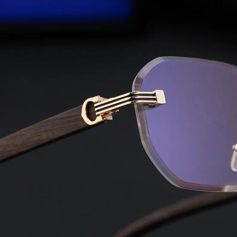 Vintage Square Rimless Sunglasses | Frameless UV Protection Eyewear for Men
