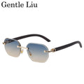 Vintage Square Rimless Sunglasses | Frameless UV Protection Eyewear for Men