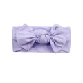 Lavender knotted bow headband with wide fabric band