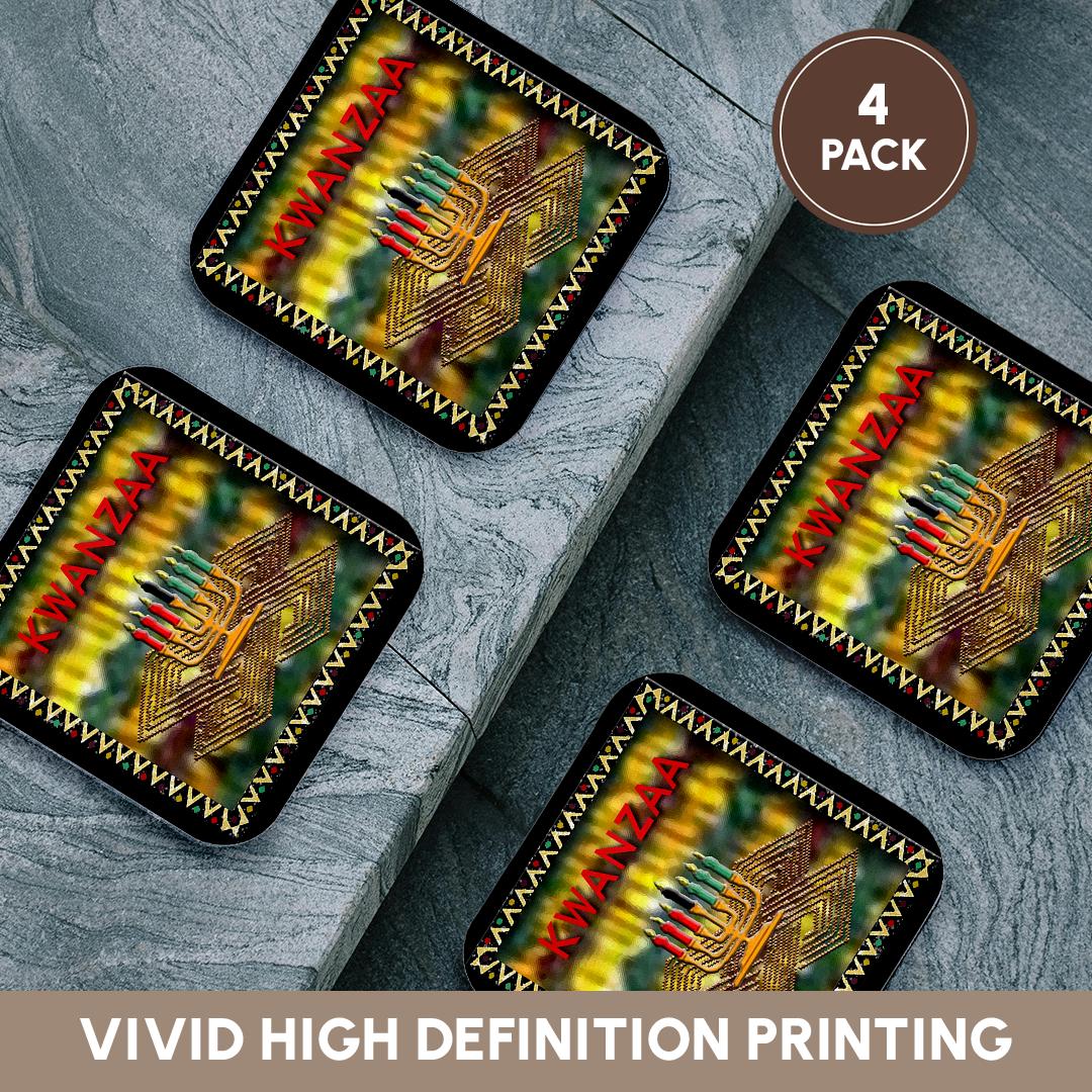 3dRose Beverly Turner Kwanzaa - Candle of Kwanzaa - Coasters (CST_27333)