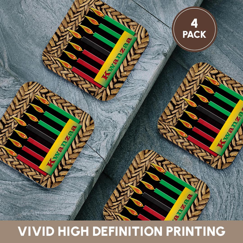 3dRose Beverly Turner Kwanzaa - Candles of Kwanzaa - Coasters (CST_26966)