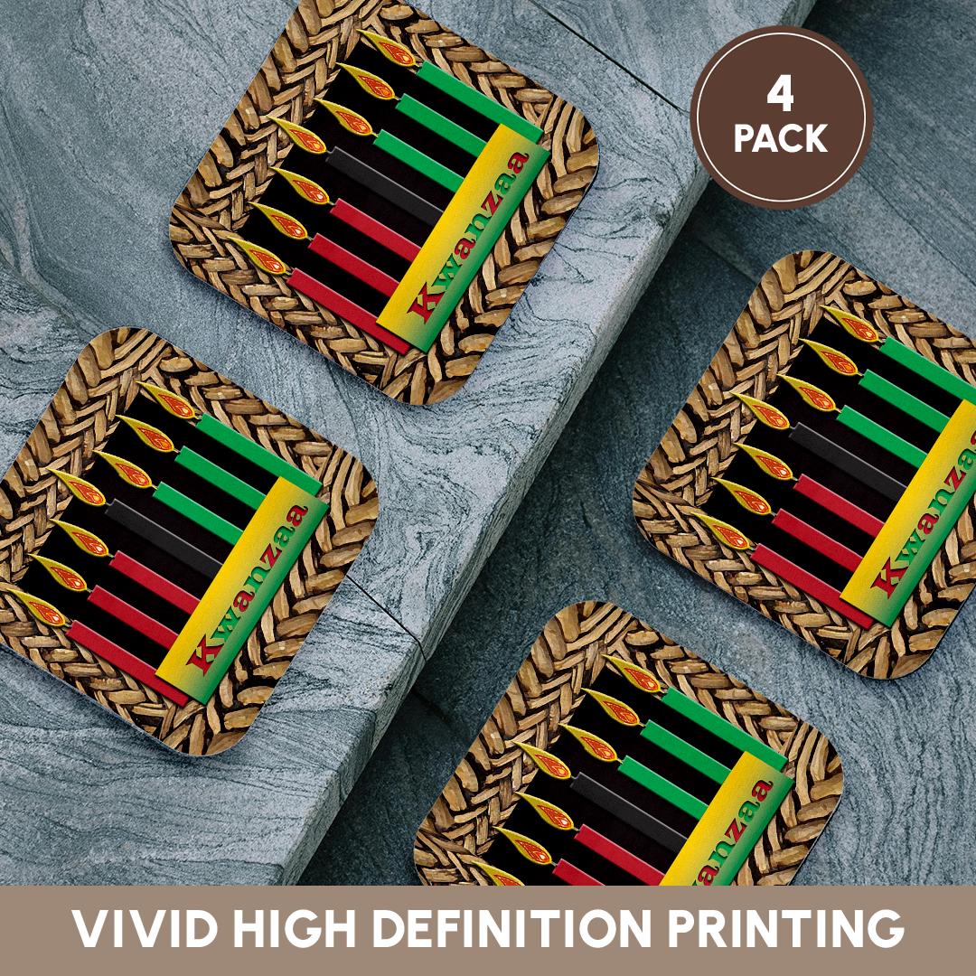 3dRose Beverly Turner Kwanzaa - Candles of Kwanzaa - Coasters (CST_26966)