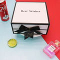White Clamshell Gift Box with Black Satin Bow