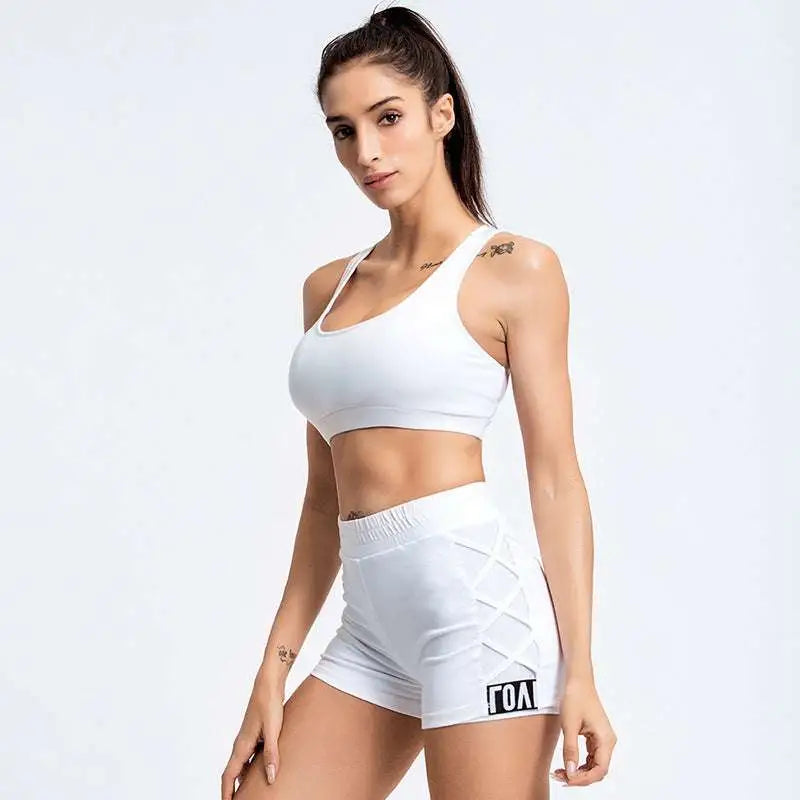 White Mesh Yoga Suit Activewear Set