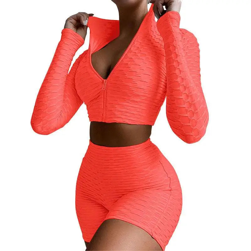 White Textured Tummy Control Yoga Activewear Set