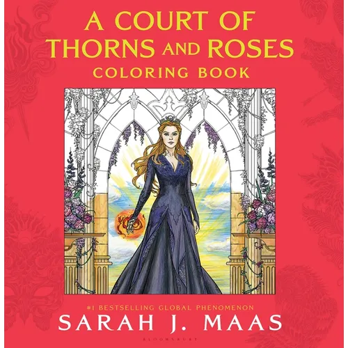 Paperback coloring book cover with illustrated woman in a dark blue gown, title text at top