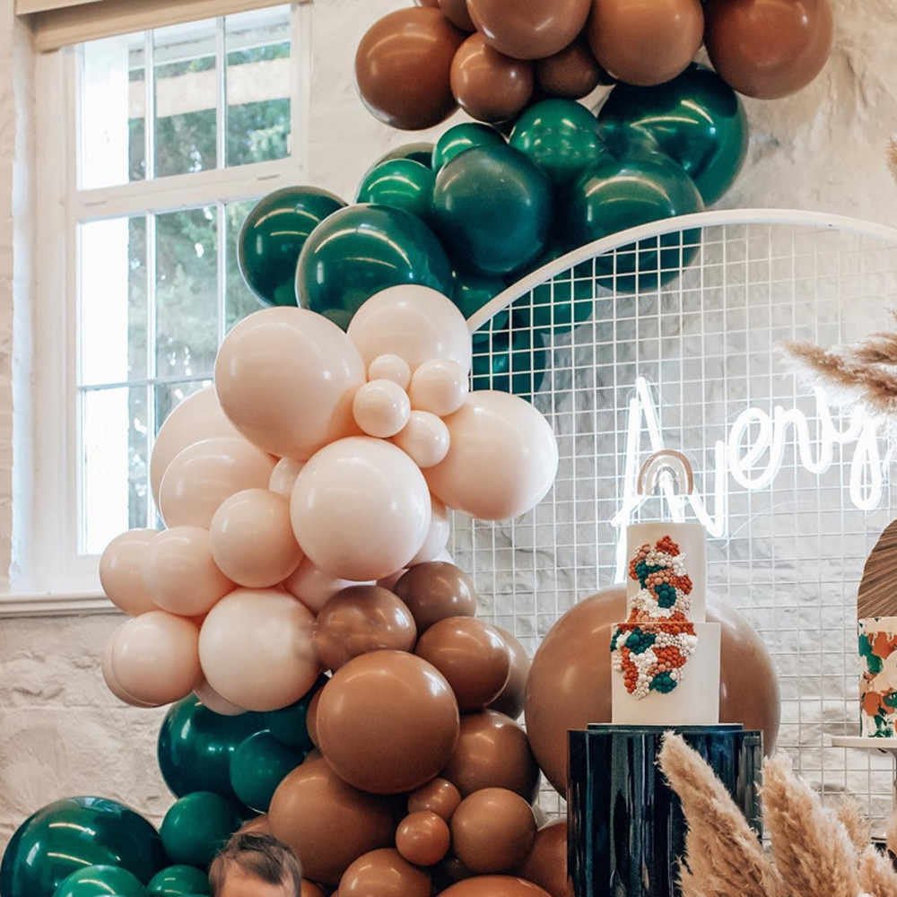 Woodland Balloon Garland Kit – Mocha, Green & Blush