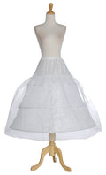 White tulle hoop petticoat underskirt with tiered skirt and wide bell shape