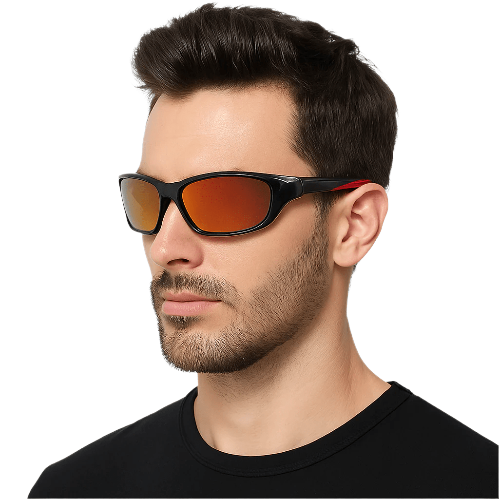 Polarized Goggle-Style Sunglasses | UV Protection Mirror Lens Eyewear