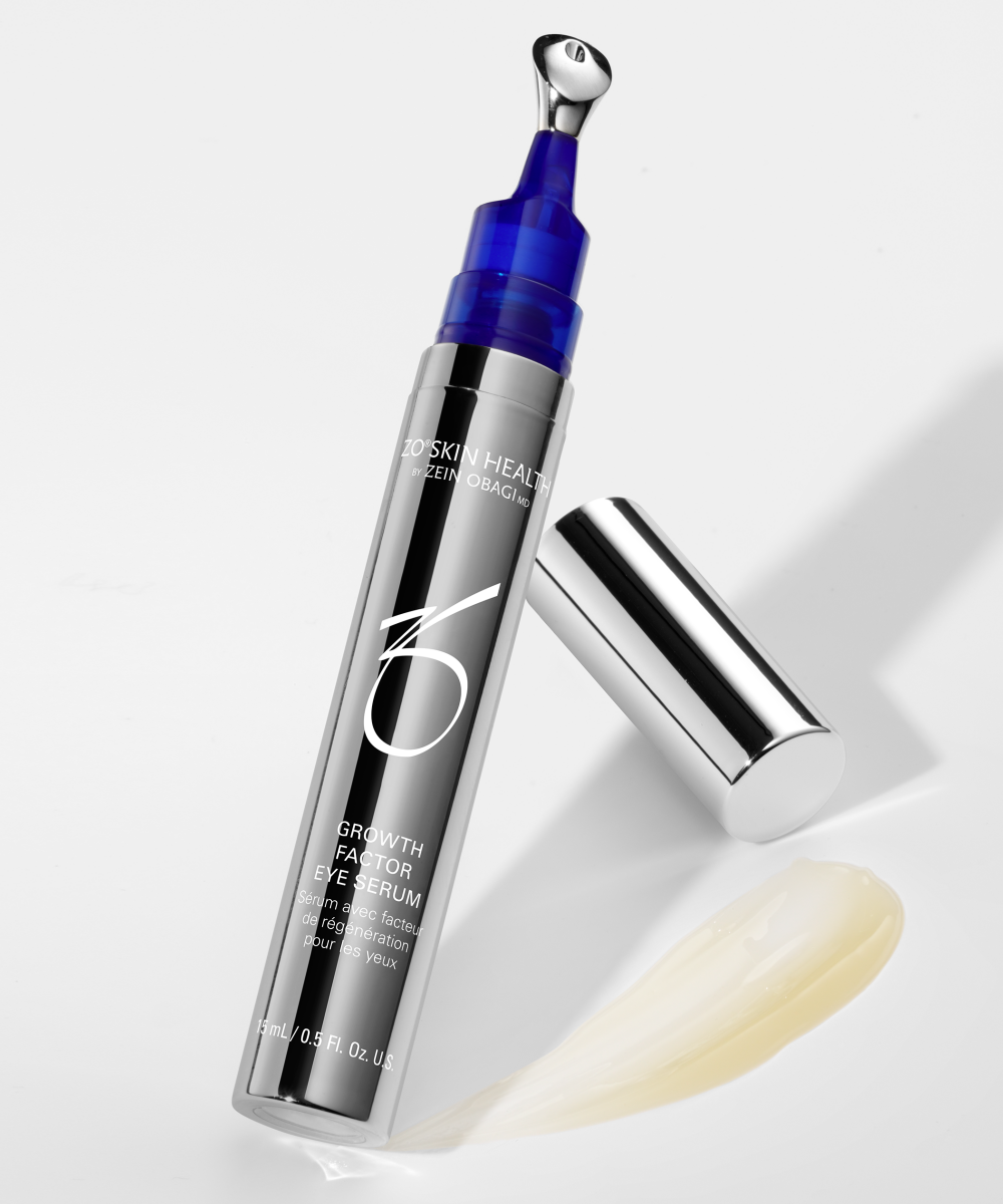 Zo Skin Health Growth Factor eye serum with roller applicator and gel drop